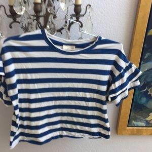 Universal Thread Goods Co striped ruffle T-shirt